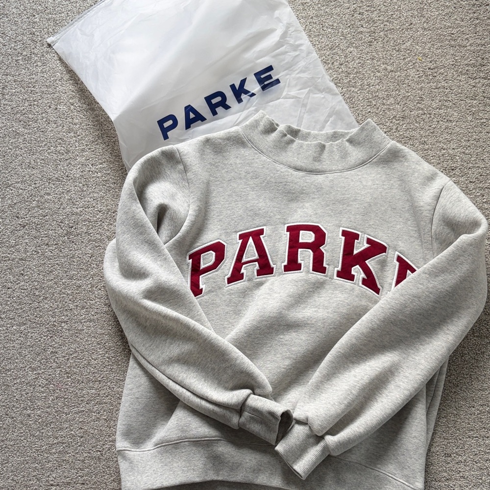 PARKE Grey and Burgundy Mockneck